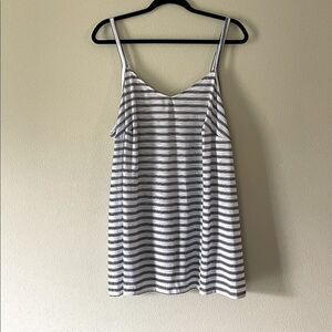 New! Blue and White Strappy Tank Top with Chris-Cross Back Detail. Size 2XL.
